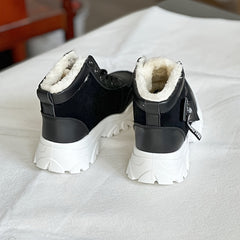 Women's Plush Lined Thermal Snow Boots Non Slip Chunky Shoes