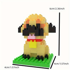 Dog Building Blocks Model DIY Assembled Block Toys