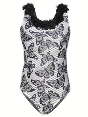 Toddler Girl's Butterfly Lace One-piece Swimsuit Tankini