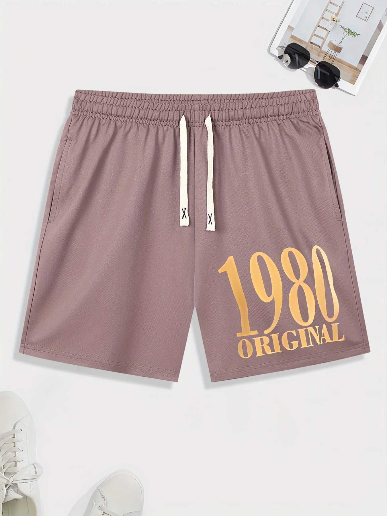 Men's 1980 Print Shorts Casual Stretch Drawstring Shorts