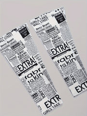 Newspaper Print Layered Top & Leggings Outfit Set