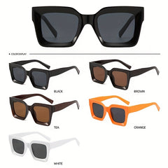 Men's Large Square Frame PC Sunglasses with Anti-pressure Paper Box