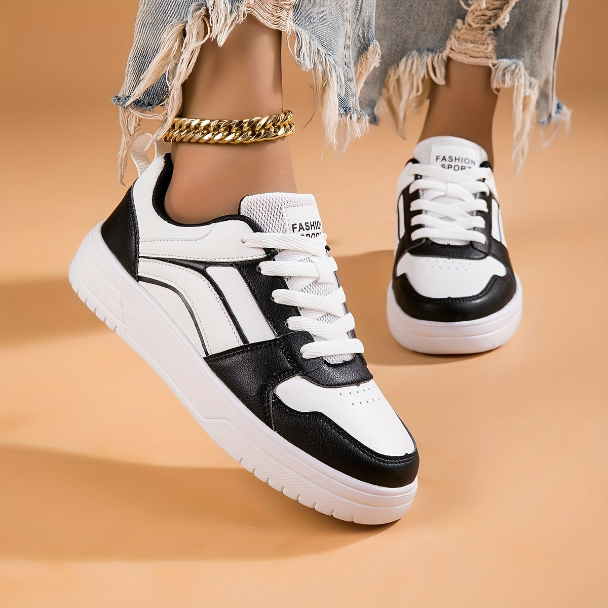 Women's Sporty Skate Shoes Low Thick Bottom Casual Sneakers Lightweight