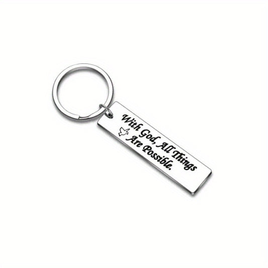 Faith Gift Keychain For Friends Birthday Graduation Stainless Steel Women
