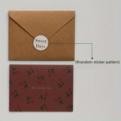 1pc Baby Thank You Card Retro Floral Greeting Card