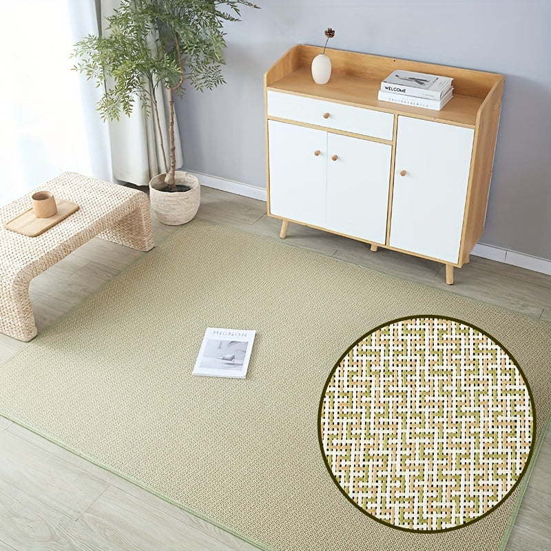 Breathable Natural Fiber Summer Carpet for Living Room and Pet Play Area