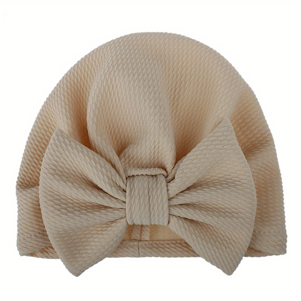 Summer Baby Hat with Big Bow Pullover Style