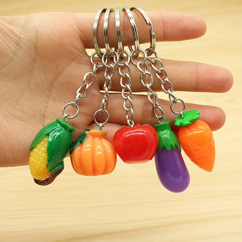 Vegetable Keychain Simulation Carrot Corn Tomato Pumpkin Eggplant Gift