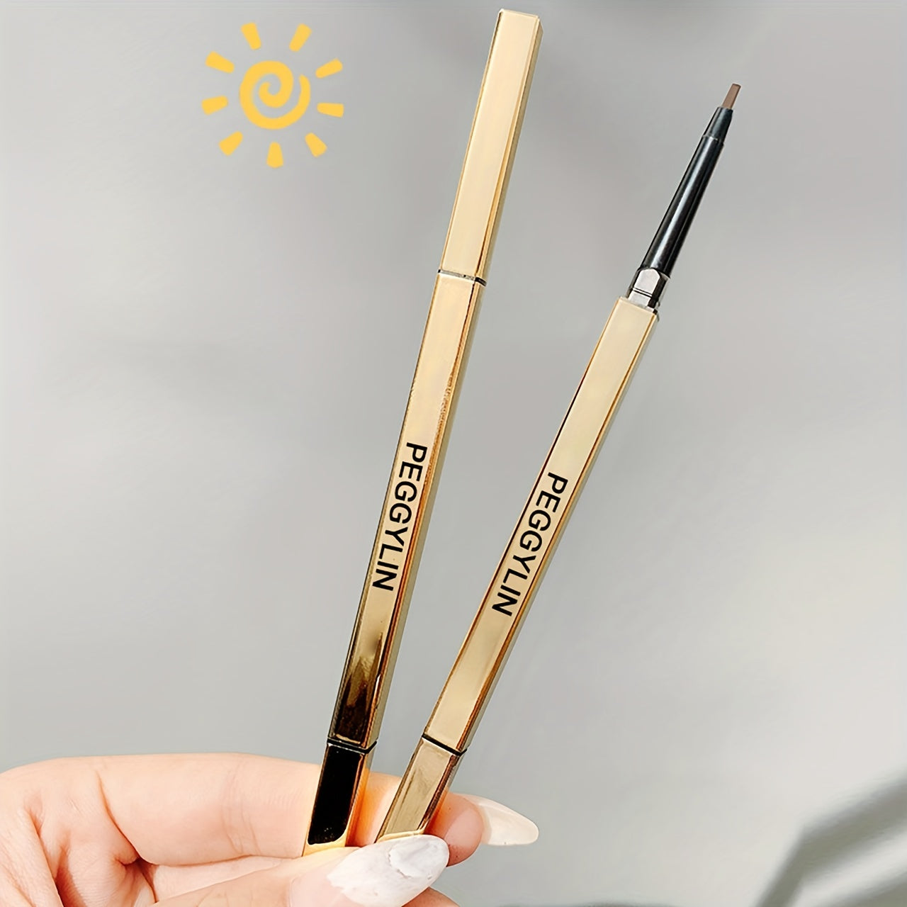 Triangle Tip Waterproof Eyebrow Pencil Golden Tube