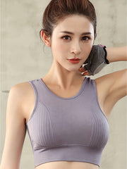 Breathable Sports Bra Beauty Back Wirefree Shockproof Running Bra
