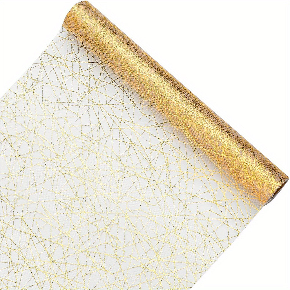 Golden Metallic Linen Table Runner for Wedding Parties