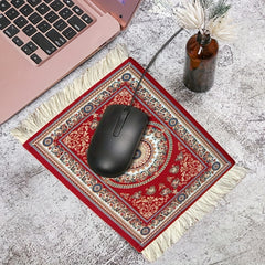 Persian Mini Woven Mouse Pad Retro Pattern for Home Office Decor