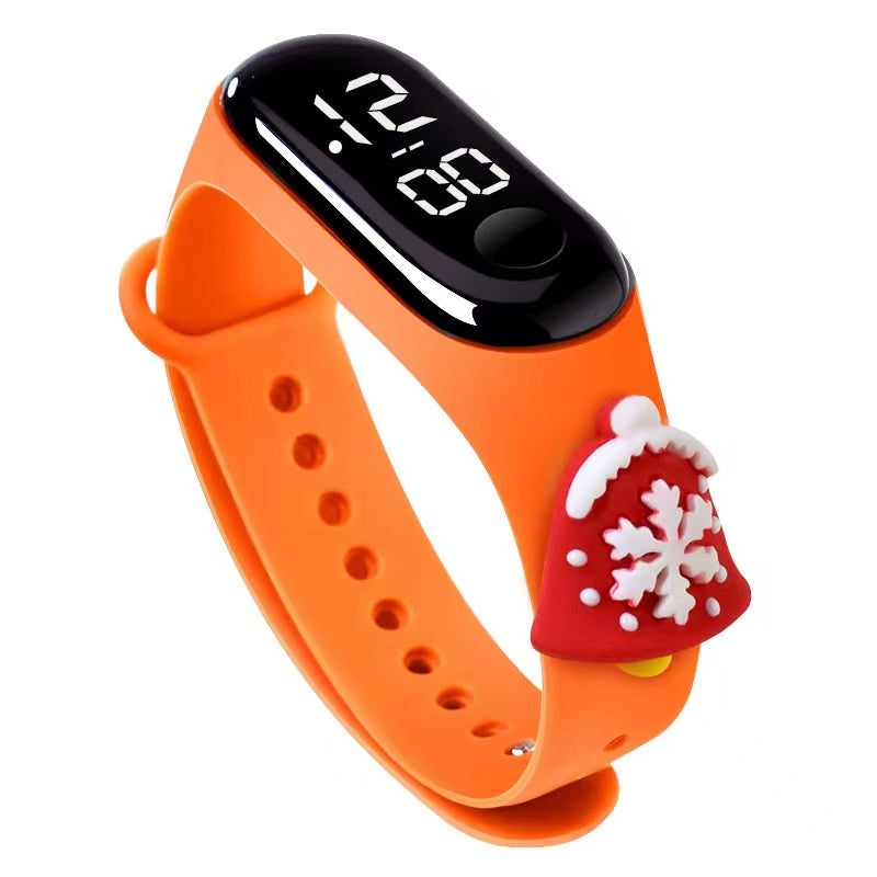 Boys Casual Cartoon Figure LED Watch Adjustable Silicone Strap