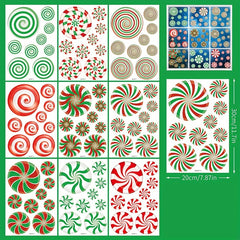 81pcs Christmas Red Green Candy Window Stickers