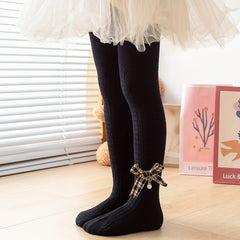 Princess Style Pantyhose Tights with Bow Decor for Girls