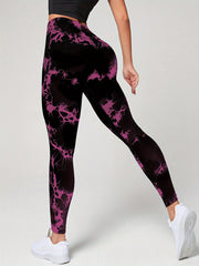 Tie Dye Seamless Fitness Pants Sports Yoga Leggings