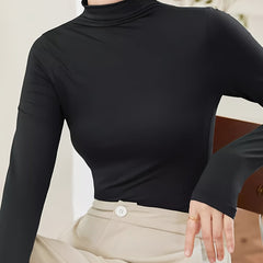 Women's Turtleneck Thermal Underwear Long Sleeve Slim Fit Top