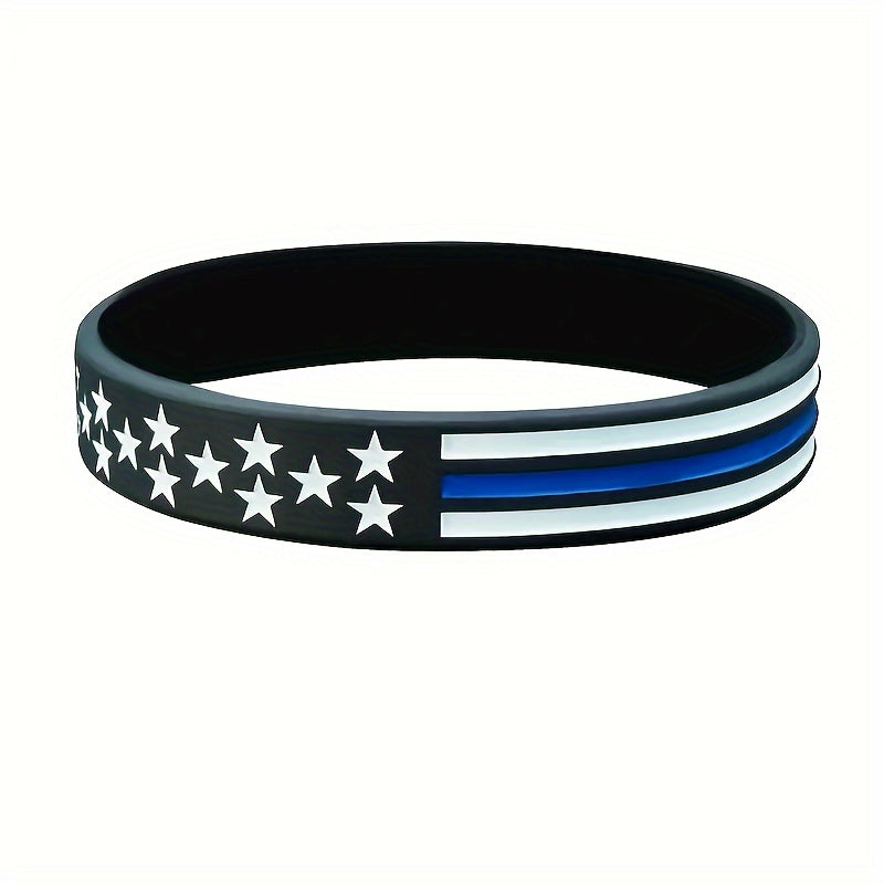 Silicone American Flag Wristband Bracelet Patriotic