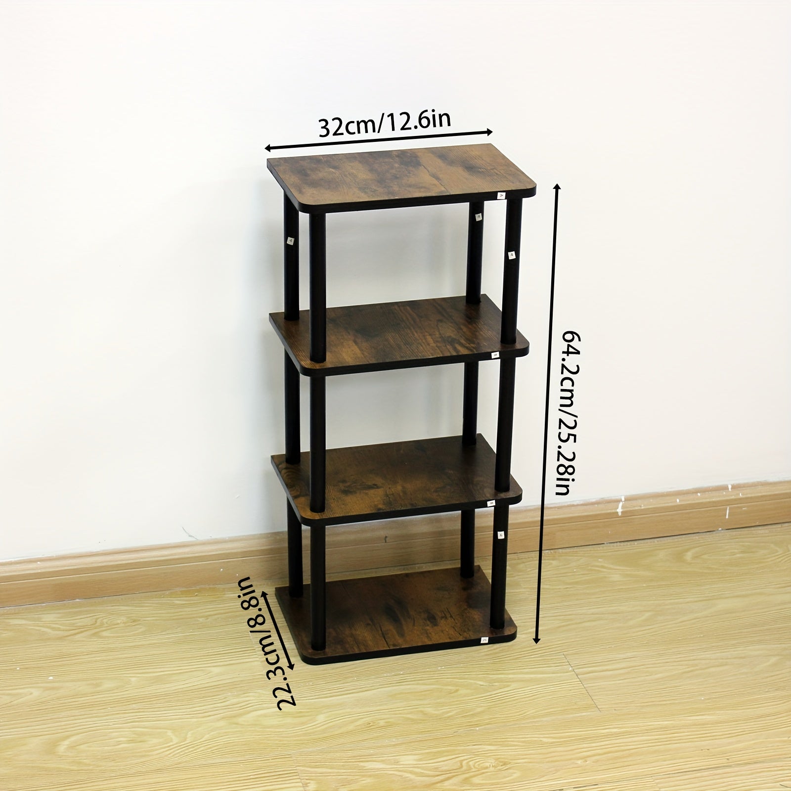 Bamboo Desk Organizer Adjustable Storage Shelf Modern Book Shelf