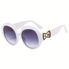 Men's Large Round Frame Sunglasses Mixed Decorative PC Eyewear