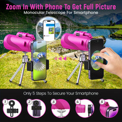 High Powered Monocular Telescope with Smartphone Adapter