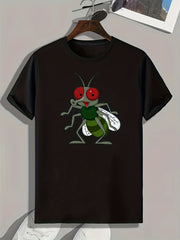 Cartoon Fly Pattern Men's Sports T-shirt