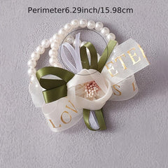 Wedding Wrist Wreath Bracelet Tulle Flower Hand Wreath Bridesmaid Bridal