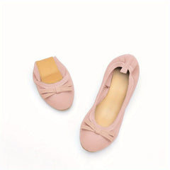 Women's Bowknot Ballet Flats Soft Sole Slip On Shoes Comfy Flat Shoes