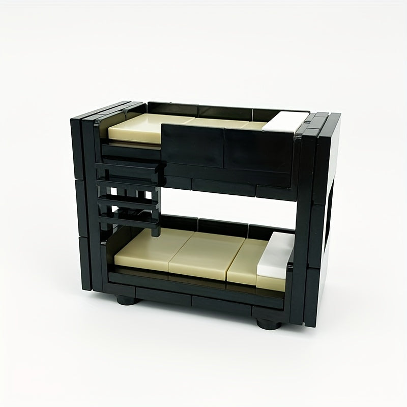 MOC Small Particle Building Blocks Double Bed DIY Furniture Bedroom