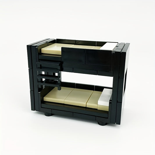 MOC Small Particle Building Blocks Double Bed DIY Furniture Bedroom