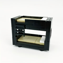 MOC Small Particle Building Blocks Double Bed DIY Furniture Bedroom