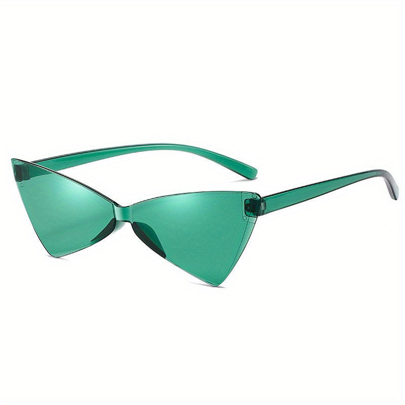 Clear Triangle Frame Sunglasses Y2K Solid One piece Glasses UV400