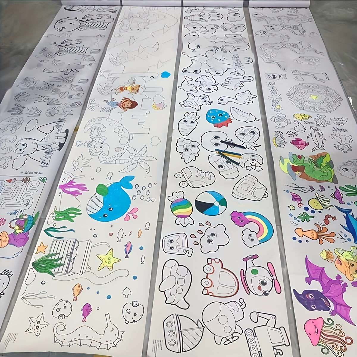 Kids Doodle Paper Roll Art Kit - Creative Drawing Sheets Sketch Pads