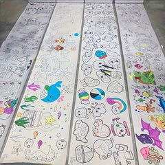 Kids Doodle Paper Roll Art Kit - Creative Drawing Sheets Sketch Pads