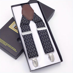 Men's Adjustable Elasticity Suspenders With 3 Clips