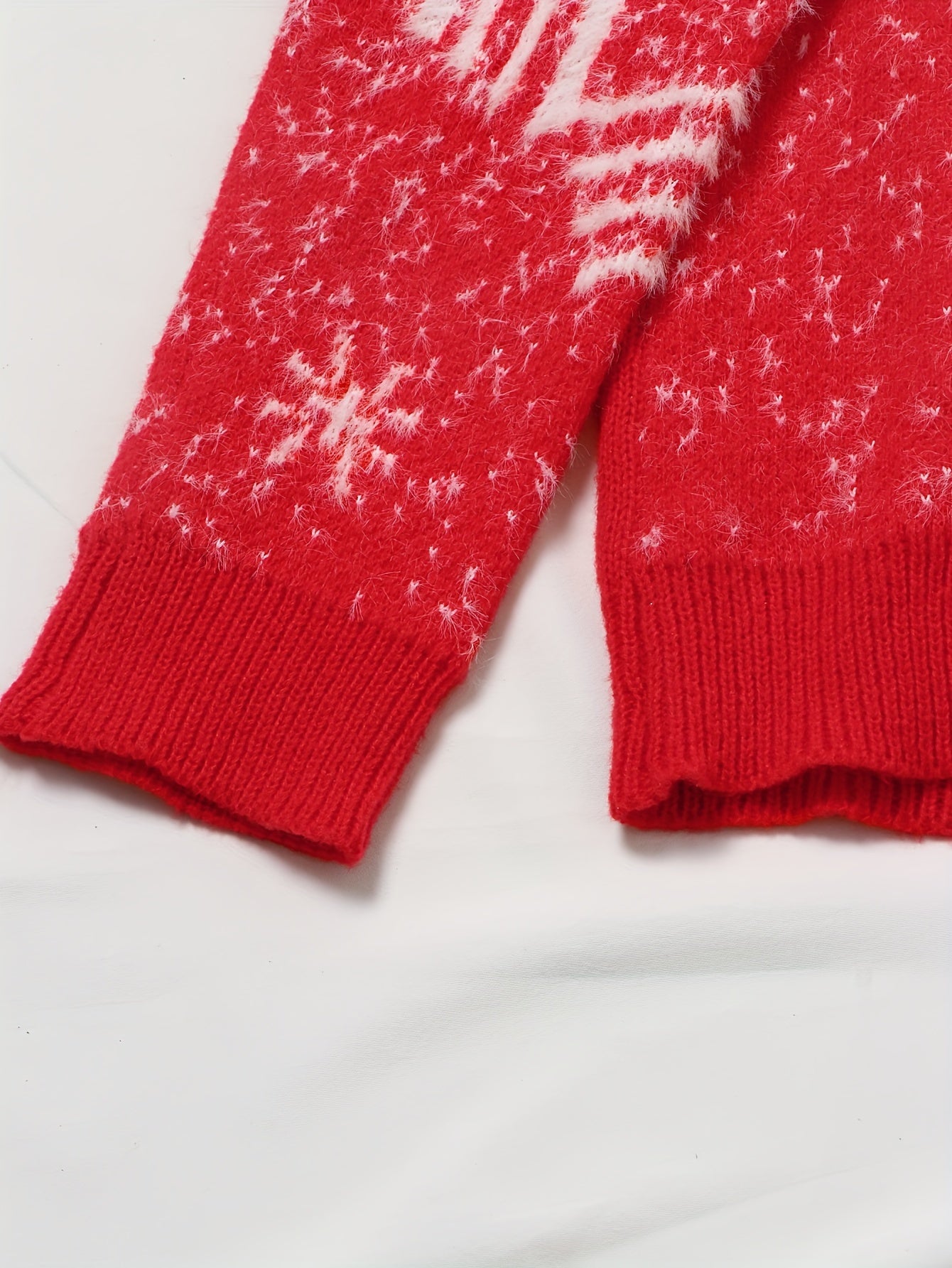 Snowflake Print Mock Neck Jumper