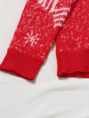 Snowflake Print Mock Neck Jumper