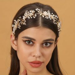 Crystal Pearl Headband Tiara Bridal Hairband Wedding Hair Accessories