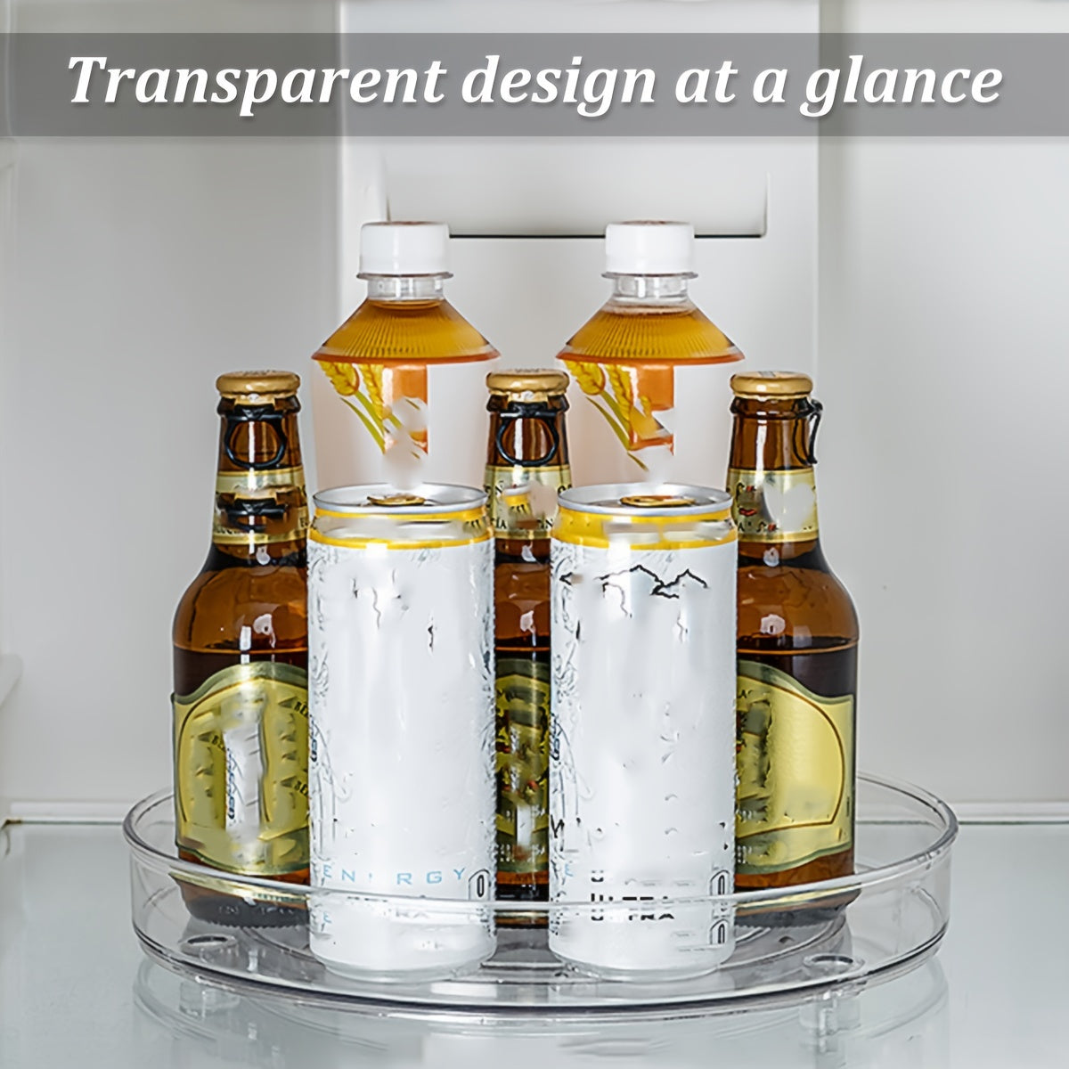 Clear Rotating Turntable Organizer Multifunctional Spice Rack