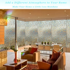 Stained Glass Mosaic Window Film Static Cling Decorative Vinyl Sticker