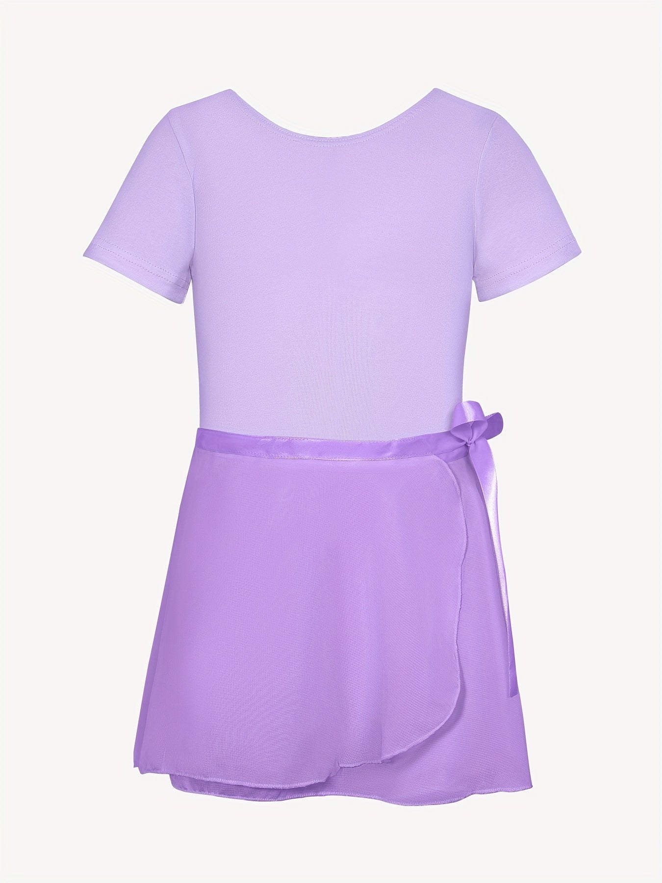 Girls Short Sleeves Bow Gauze Bodysuit Ballet Dance Gymnastics Summer Clothes