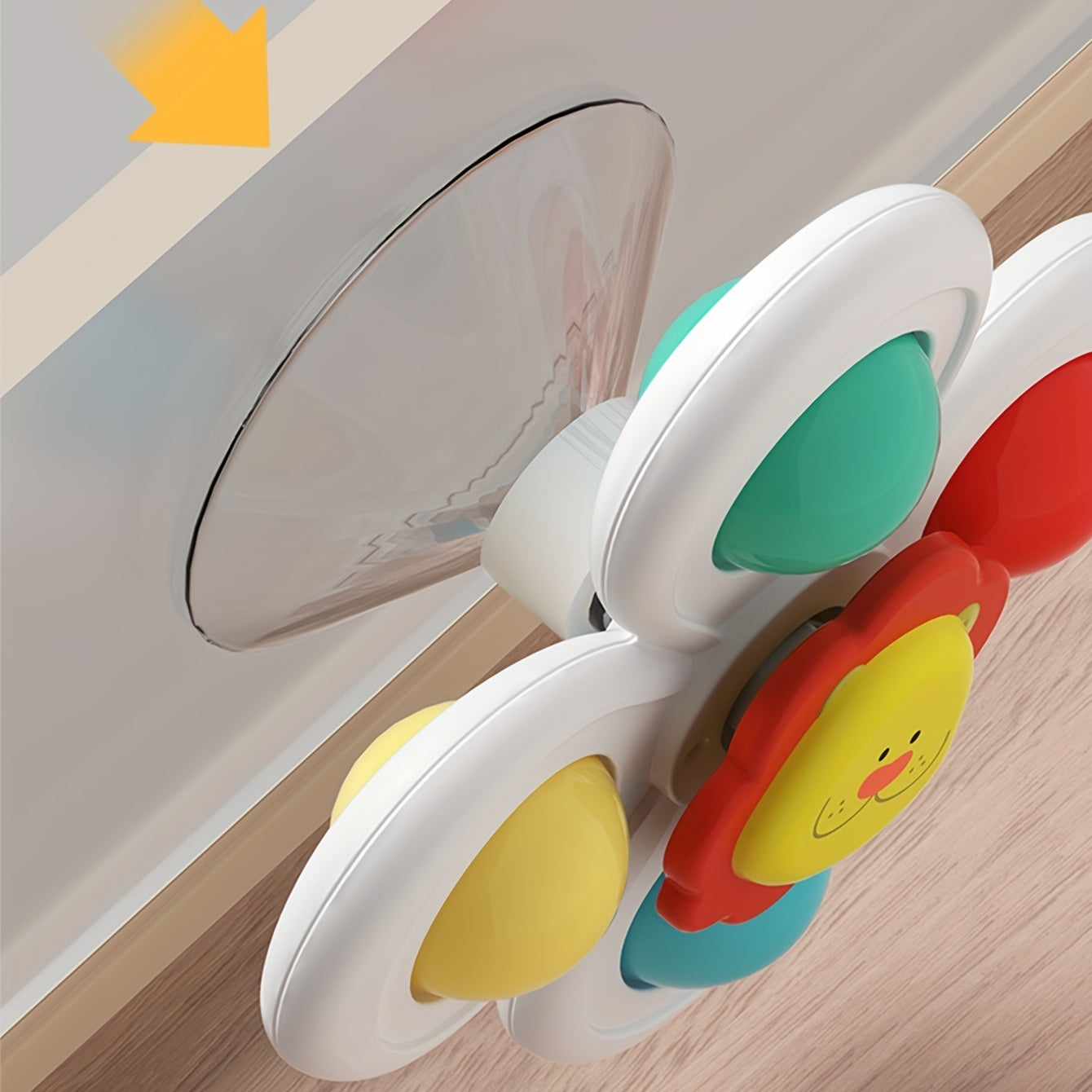 3pcs Suction Cups Spinning Top Toy Baby Game Infant Teether Stress Relief
