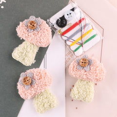 4pcs Plush Mushroom Hair Accessory Patches For Girls DIY
