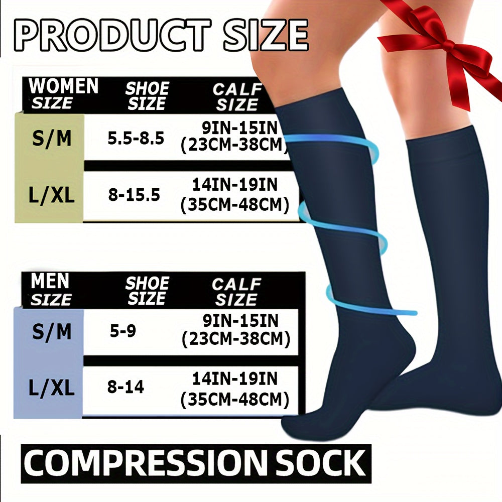 Copper Compression Socks for Women & Men 10-20 mmHg Knee High Support