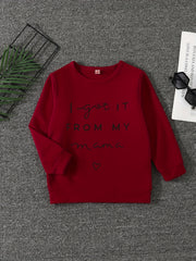 Girls' Mama Print Crew Neck Sweatshirt Pullovers