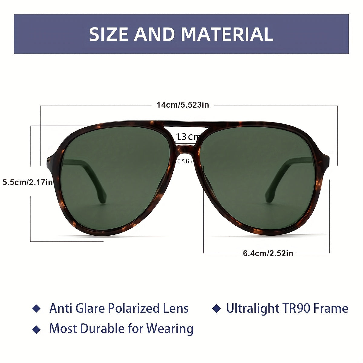 VIVIENFANG Oversized Tortoise Polarized Aviator Sunglasses UV Protection