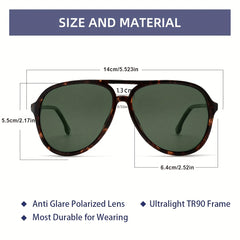 VIVIENFANG Oversized Tortoise Polarized Aviator Sunglasses UV Protection