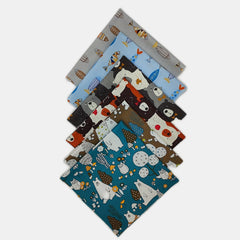 6pcs Bear Animal Pattern Quilting Fabric Cotton DIY Doll Clothes Fabric