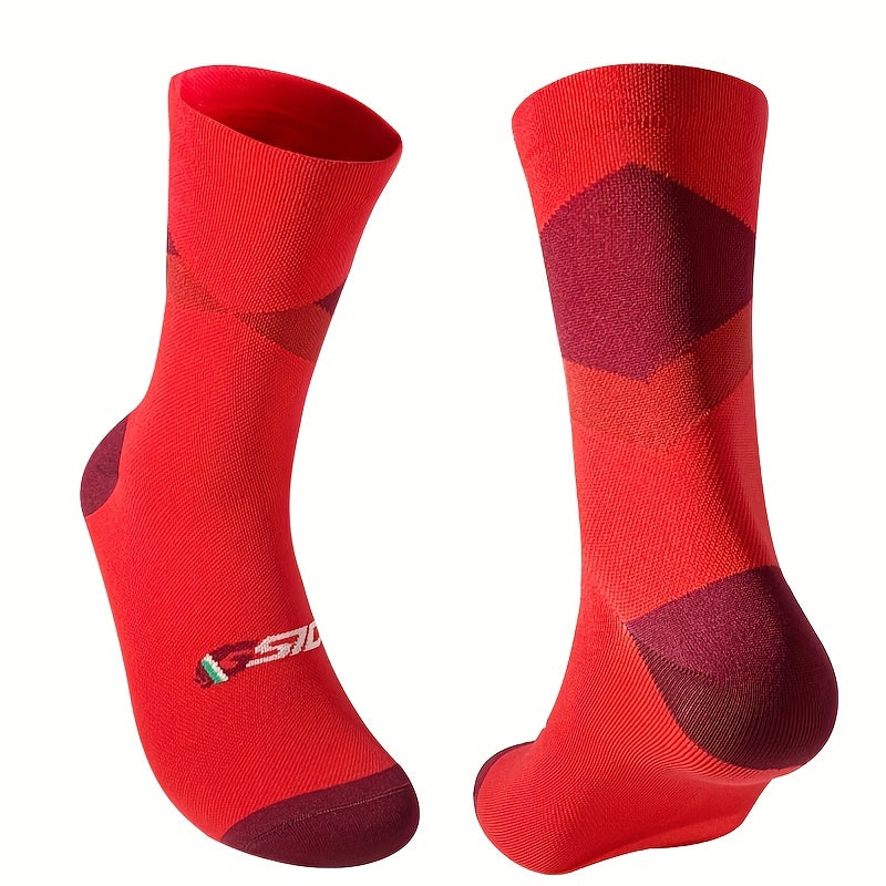 Geometric Pattern Mid calf Socks for Outdoor Activities