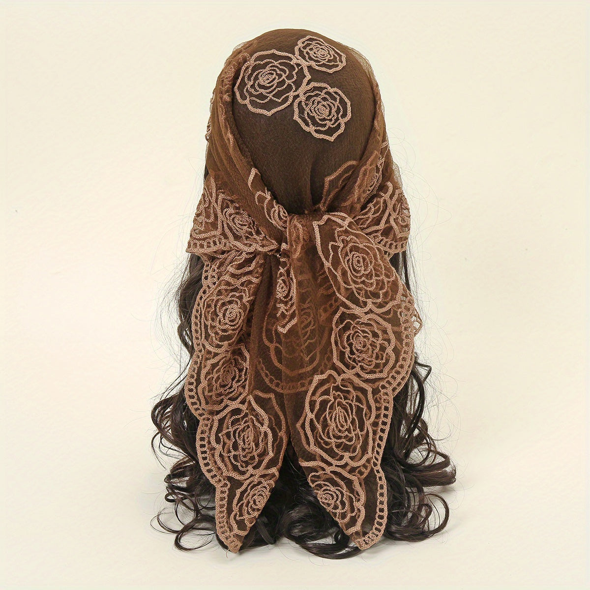 Embroidered Headscarf Thin Sunscreen Square Scarf